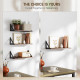 Set of 3 Wall Shelves, Vintage Wall Mounted Floating Shelves for Living Room, Entryway, Bedroom, Rustic Brown