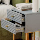Set of Two Elegant Bedside Tables - Grey/Gold-Tone