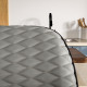 Set of Two Faux Leather Bar Stools - Grey