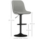 Set of Two Faux Leather Bar Stools - Grey