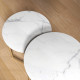 Set of Two Marble-Effect Nest of Tables - White/Gold-Tone