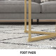 Set of Two Marble-Effect Nest of Tables - White/Gold-Tone