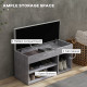 Shoes Cabinet Bench Hidden Storage Padded Seat Organiser Footwear Rack Hallway Grey Wood Grain