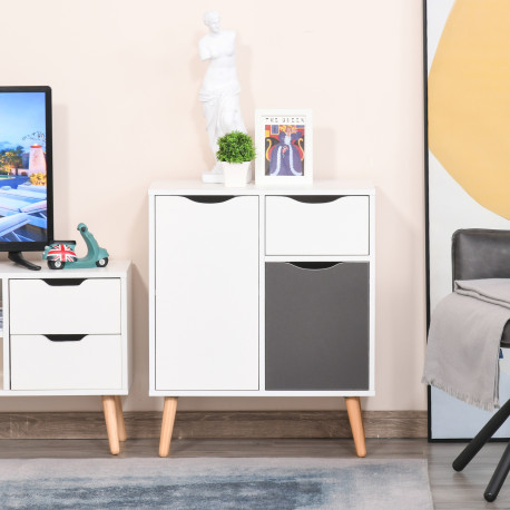 Sideboard Floor Cabinet Storage Cupboard with Drawer for Bedroom, Living Room, Entryway, Grey