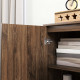Sideboard Storage Cabinet with Golden Lines, Modern Luxury Living Room Cabinet with Adjustable Shelf, Steel Harpin Legs, Brown