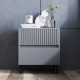 Simple Line Indented Two-Drawer Bedside Table - Grey