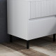 Simple Line Indented Two-Drawer Bedside Table - White
