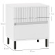 Simple Line Indented Two-Drawer Bedside Table - White