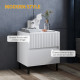 Simple Line Indented Two-Drawer Bedside Table - White