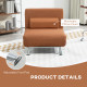 Single Linen-Feel Sleeper Chair - Coffee