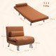 Single Linen-Feel Sleeper Chair - Coffee