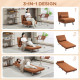 Single Linen-Feel Sleeper Chair - Coffee