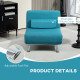 Single Linen-Feel Sleeper Chair - Dark Blue