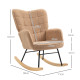 Soft Fleecey Rocking Wingback Chair - Light Brown