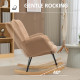 Soft Fleecey Rocking Wingback Chair - Light Brown