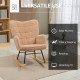 Soft Fleecey Rocking Wingback Chair - Light Brown