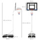 SPORTNOW 2.1-2.6m Adjustable Basketball Hoop and Basketball Stand w/ Backboard and Weighted Base, Portable on Wheels, White