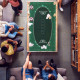 SPORTNOW 239.3 x 115.5 cm Professional Texas Hold&#039;em Poker Mat 12 Player Water-Resistant Poker Table Top Rubber Poker Table Mat 