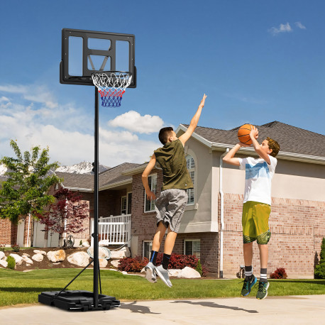 SPORTNOW Basketball Hoop Outdoor, Basketball Hoop and Stand with 10-Level Adjustable Height, Weighted Base, Portable on Wheels, 