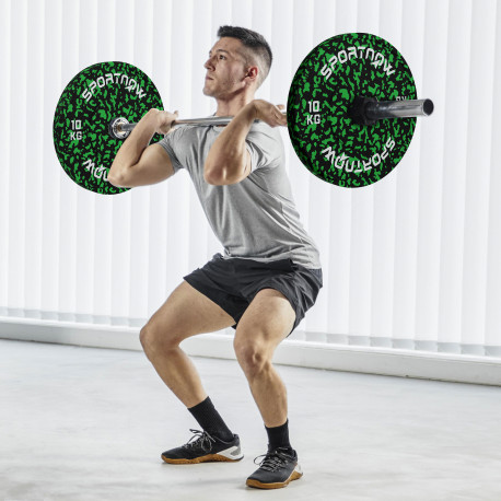 SPORTNOW Olympic Weight Plates Set, Solid Rubber Bumper Plates Weights Discs with 2"/5cm Holes, for Home Gym Weight Lifting Stre