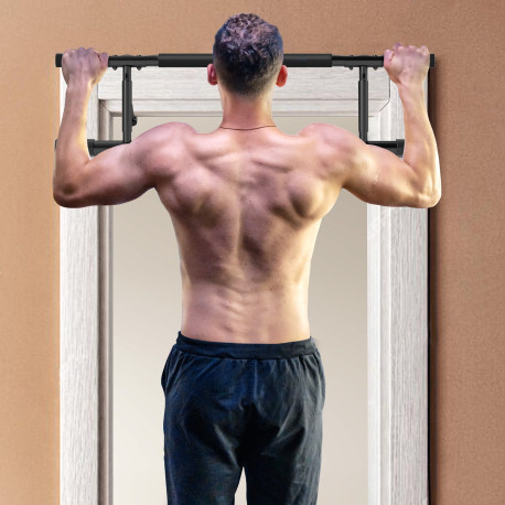 SPORTNOW Pull-Up Bar Doorway with Resistance Bands, No Drilling Chin-Up Bar Push Up Stand with Padded Handles for Home Gym Exerc