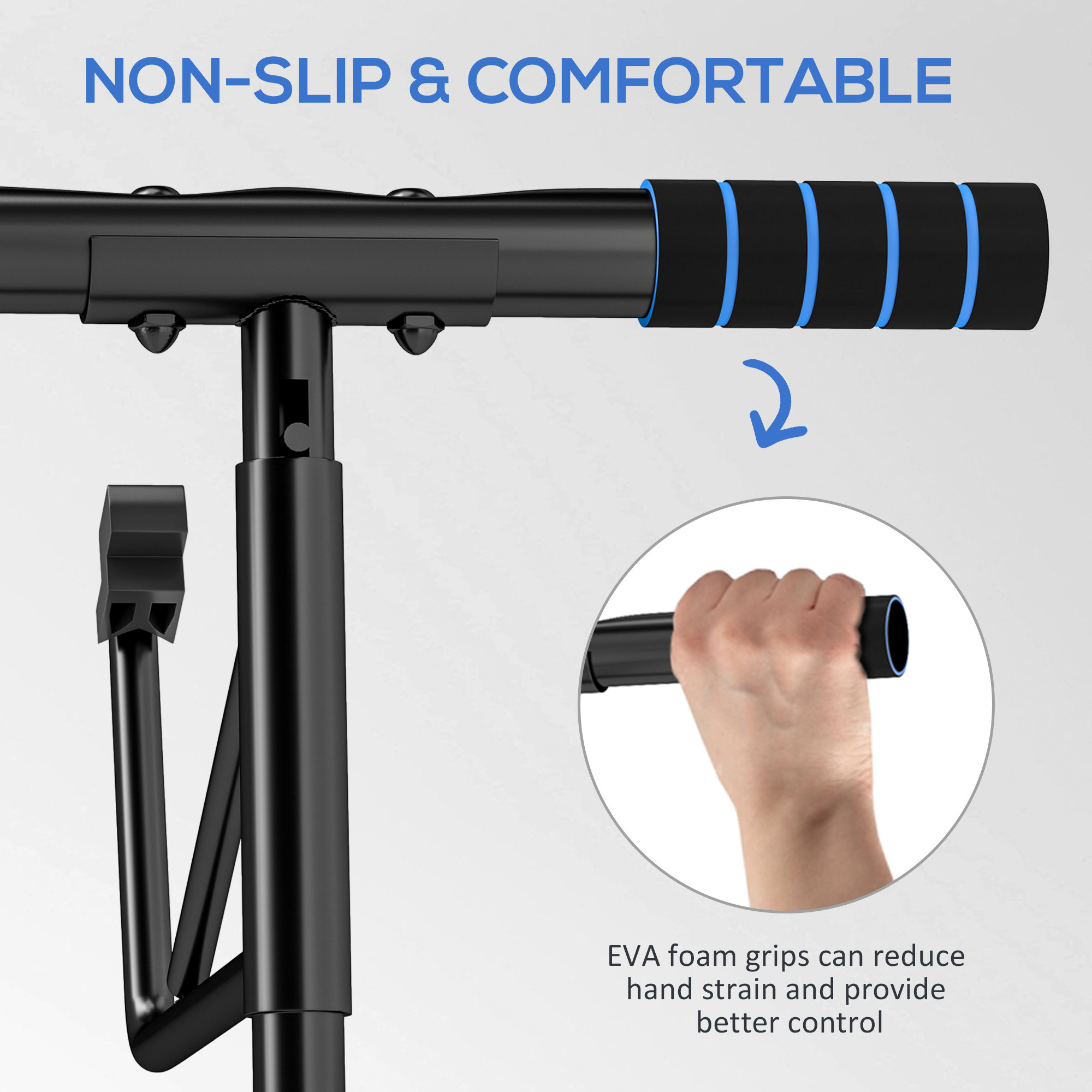 SPORTNOW Pull-Up Bar Doorway with Resistance Bands, No Drilling Chin-Up Bar Push Up Stand with Padded Handles for Home Gym Exerc