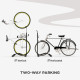 SPORTNOW Vertical &amp; Horizontal Bike Rack Bicycle Storage Stand with Adjustable Hooks, Fits 6&quot;-28&quot; and 700c Bikes