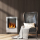 Stainless Steel Ethanol Fireplace Insert, Bioethanol Fire, Indoor Ethanol Burner with 0.9 Litres Volume, Cover Lid, Burns for Up