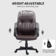 Swivel Executive Chair PU Leather Computer Desk Chair, Dark Brown