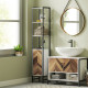 Tall Bathroom Cabinet with 3 Shelves, Slim Storage Cabinet with Adjustable Shelf, Narrow Tallboy Cupboard, Bathroom Storage Unit