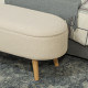 Teddy Fleece Storage Ottoman - Cream White
