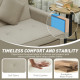 Three-Person Velvet-Feel Sofa Bed - Beige