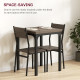 Three-Piece Minimal and Compact Dining Set, Grey Wood Grain