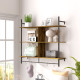 Three-Tier Floating Shelf - Brown/Black