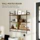 Three-Tier Floating Shelf - Brown/Black