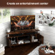 TV Unit Cabinet for TVs up to 55 Inches with Storage Shelves and Cupboard, Entertainment Centre for Living Room, Rustic Brown