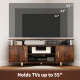 TV Unit Cabinet for TVs up to 55 Inches with Storage Shelves and Cupboard, Entertainment Centre for Living Room, Rustic Brown