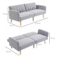 Three-Seater Sofa Bed, with Split Back - Light Grey