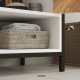 Under Sink Bathroom Cabinet, Rustic Under Sink Cabinet with Herringbone Doors and Open Compartment for Basin with or without Ped