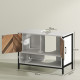 Under Sink Bathroom Cabinet, Rustic Under Sink Cabinet with Herringbone Doors and Open Compartment for Basin with or without Ped