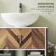 Under Sink Bathroom Cabinet, Rustic Under Sink Cabinet with Herringbone Doors and Open Compartment for Basin with or without Ped