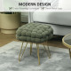 Velvet-Feel Bold Woven Footstool - Green