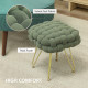 Velvet-Feel Bold Woven Footstool - Green