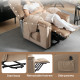 Velvet-Feel Electric Lift Recliner Chair - Brown