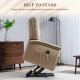 Velvet-Feel Electric Lift Recliner Chair - Brown