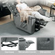 Velvet-Feel Electric Lift Recliner Chair - Dark Grey