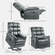 Velvet-Feel Electric Lift Recliner Chair - Dark Grey