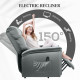 Velvet-Feel Electric Lift Recliner Chair - Dark Grey