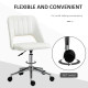 Vinsetto Armless Velvet-Feel Office Chair - Cream White