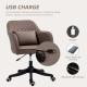 Vinsetto Microfiber Office Chair, Desk Chair, Makeup Vanity Chair with Massage Lumbar Pillow and Rolling Wheels for Bedroom and 